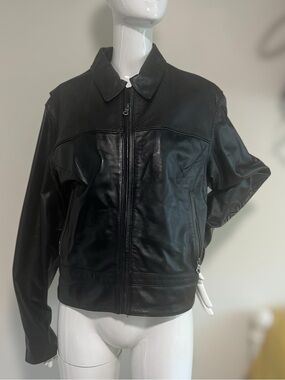 VTG 90s HARLEY DAVIDSON LEATHER  MOTORCYCLE JACKET WOMEN'S SIZE LW